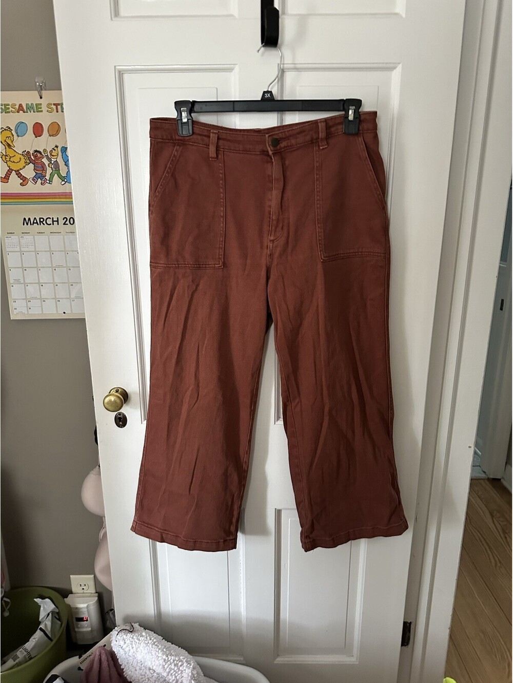 Universal Threads Pumpkin Orange Midi Wide Leg Jeans High Waisted 14